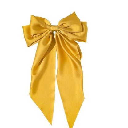 Women Large Bow Hairpin Summer Chiffon Big Bowknot Stain Bow Barrettes Women Solid Color Ponytail Clip Hair Accessories