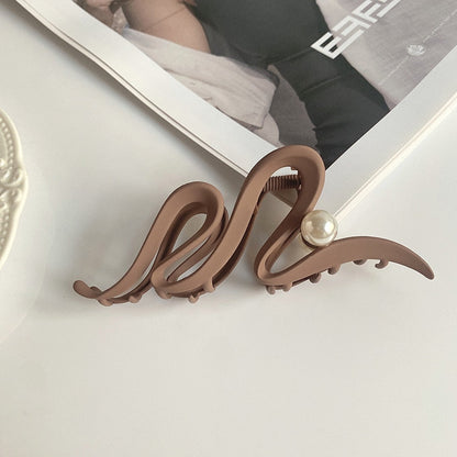 2023 Retro Korea Large Wave Grab Clip Frosted Acrylic Hair Clip Shark Clip Headdress Ladies Girls Fashion Hair Accessories